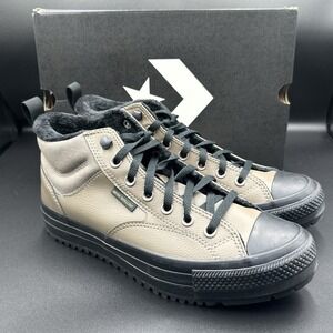 Converse Malden Street Boot Mid Shoes Mens 10 Taupe Black Classic A14619C NEW